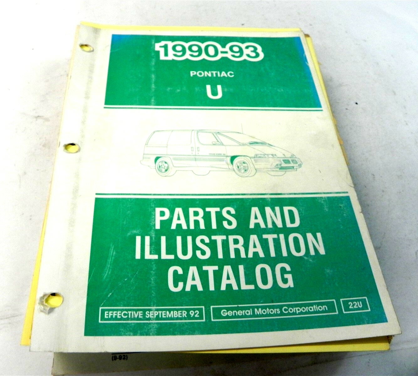 1990-93 Pontiac U Transport Original Dealer OEM Parts & Illustration Catalog