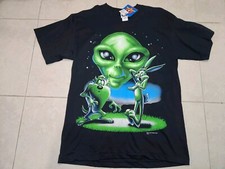 NWT Vtg 90s Looney Tunes Taz  Bugs Bunny Alien Face T-Shirt Size L Rare Single