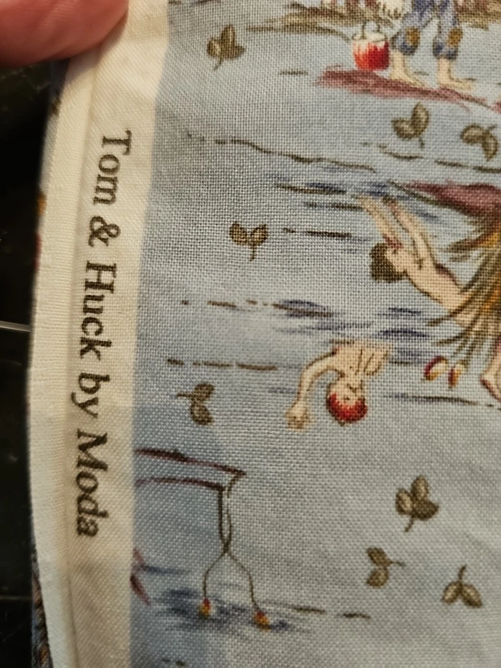VTG Tom & Huck Moda Fabric Reproduction Classic Mark Twain Finn Sawyer 2yds - Image 2 of 3