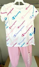 Champion Girls Pink White T-Shirt Sweatpant Set - Sz 4T- NWT