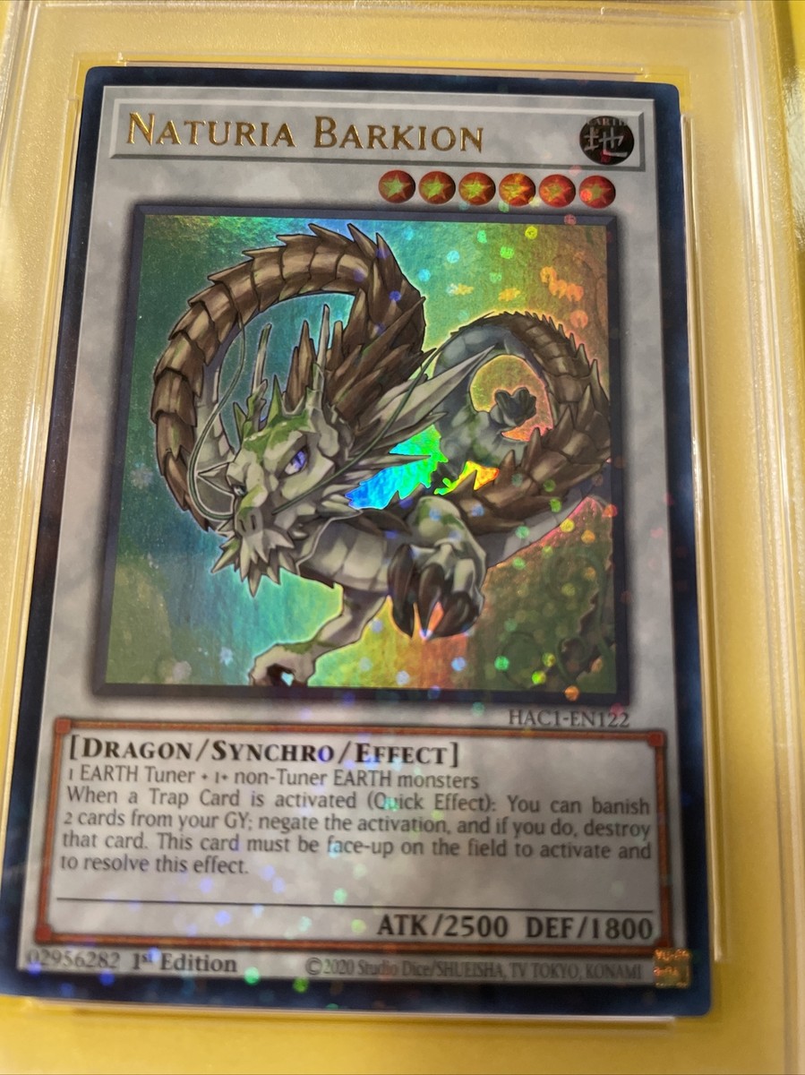 YuGiOh NATURIA BARKION #HAC1-EN122🔥PSA 9 MINT🔥1st EDITION-2022