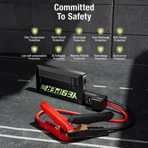 YESPER Jump Starter Portable 1500A Peak Car Jumper Starter 12V Battery Booster - Picture 6 of 8