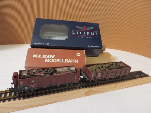 H0 LILIPUT/KLEINBAHN N. 2 CARRI APERTI CON CARICHI - Foto 2 di 4