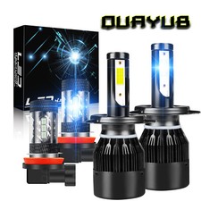 For Toyota Tundra 2014-2020 4X Combo LED Headlights Fog Light Bulbs 8000K Blue