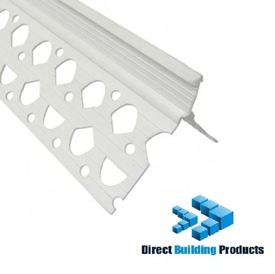 DIRECT BUILDING PRODUCTS WHITE PVC RENDER CORNER BEADS 2.5MTR FOR 10MM RENDER X 10