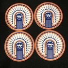 Fighting Illini Chief Illiniwek Coasters - Set of 4 - Orange