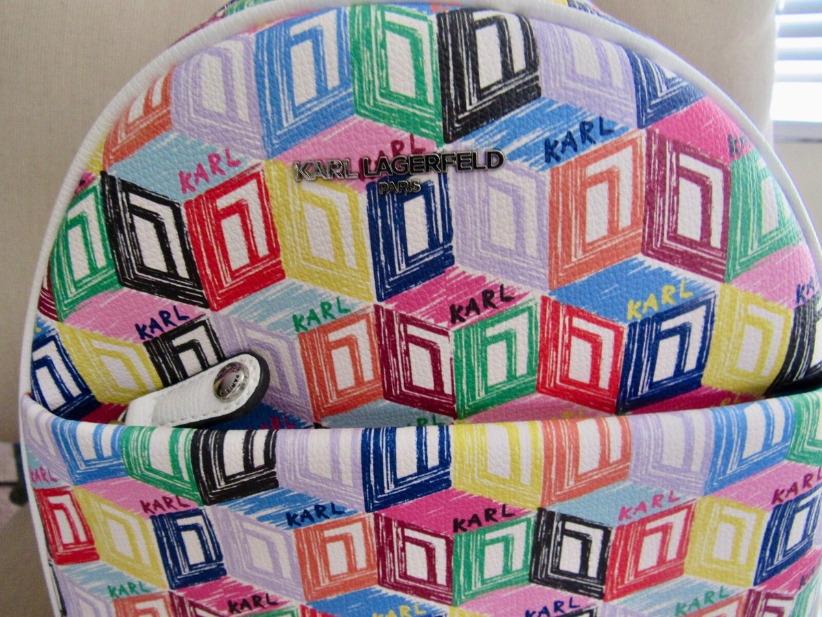 Karl Lagerfeld nwot Multicolor Geometric Cube Backpack Rubik main image 3