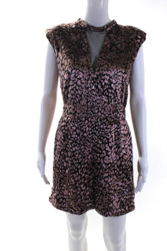 Walter Baker Womens Leopard Print Rosalie Dress Blush Pink Black Size 8 ...