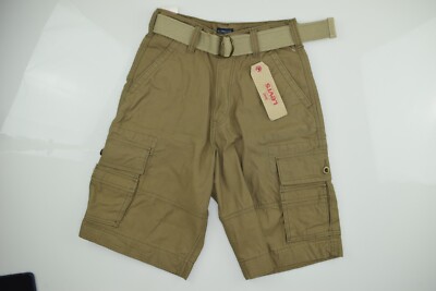 NWT Levi's Squad Cargo Shorts Sz 28 Khaki Brown Heavy Duty Belted
