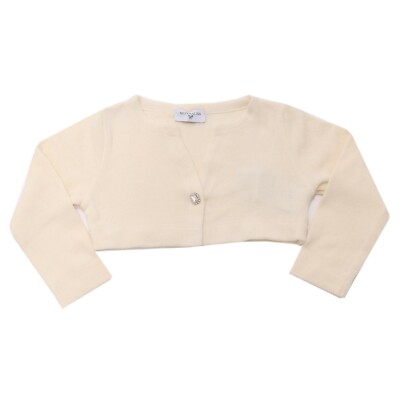 8375AD cardigan bimba girl MONNALISA off white cotton blend sweater kids