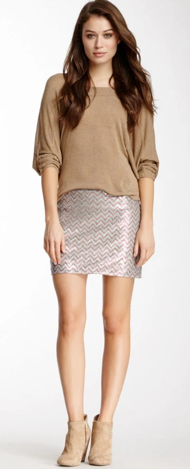 Minifalda Ella Moss Joliet Lentejuelas Zig Zag Rayas Rubor Multi 6 10 $168 Foto 4 de 4