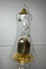 Vintage Resl Lenz Glass & Foil Tulip Bell Spinner Christmas Ornament Germany