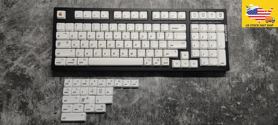 PBT MAC White Style Keycaps For Apple Mac XDA Height for Cherry MX Keyboard - Image 2 of 4
