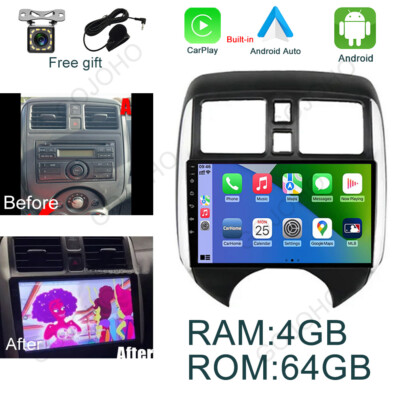 64GB Android 13 Car Radio Stereo GPS Navi Carplay For Nissan Versa Note 2014-18