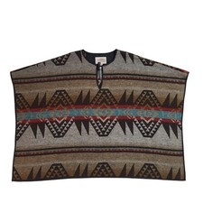 Forever21 Brown Black Red Geometric Casual Shawl Uk Women's Size Xs Ee323