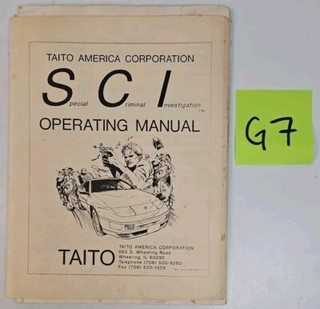 S.C.I. Special Criminal Investigation Arcade Game Manual - TAITO - OEM Original