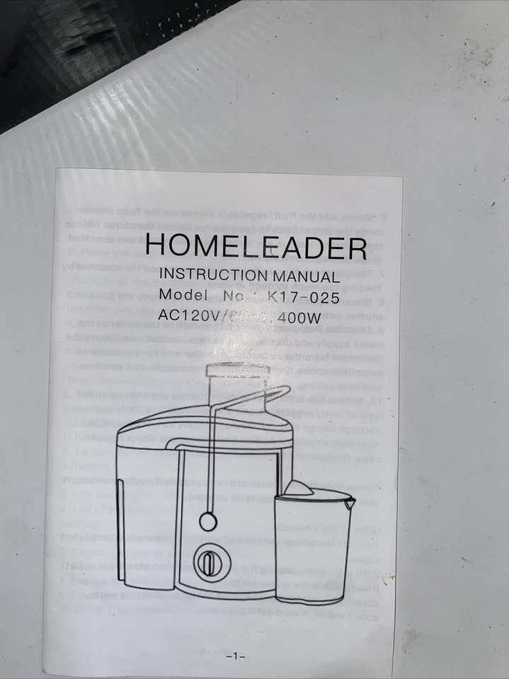 Juice Extractor Home Leader Stainless Steel K17-025 - Image 4 of 4