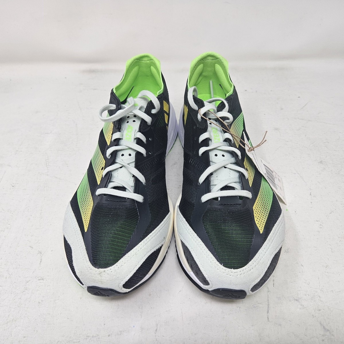 Adidas Adizero Adios 7 Running Shoes Black Solar Green Sneaker GY8409 Men\'s 11 Adidas Adizero Adios 7 Mens Size 11 Training Black Green  main image 2