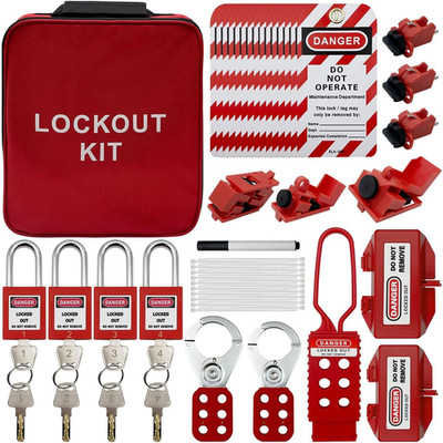 Lockout Tagout Kit Electrical Loto - Clamp-On Circuit Breaker Lockout, Group Loc