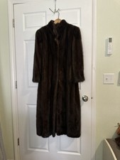 Real Mink Fur Coat Mahogany Brown Full Length Luxury