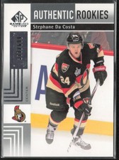 2011-12 UD SP Game Used Stephane Da Costa 157 Authentic Rookies /699