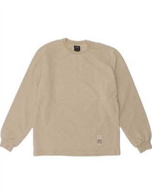 THINK PINK Herren Grafik Sweatshirt Pullover Medium Beige Baumwolle CC50