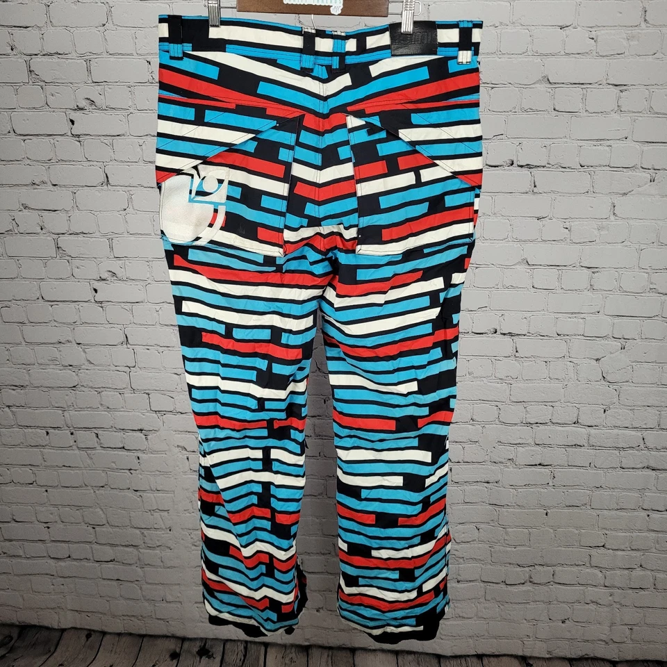 Pantalones de esquí de snowboard forrados ventilados a rayas multicolores Nomis XL (39x33) Foto 2 de 4