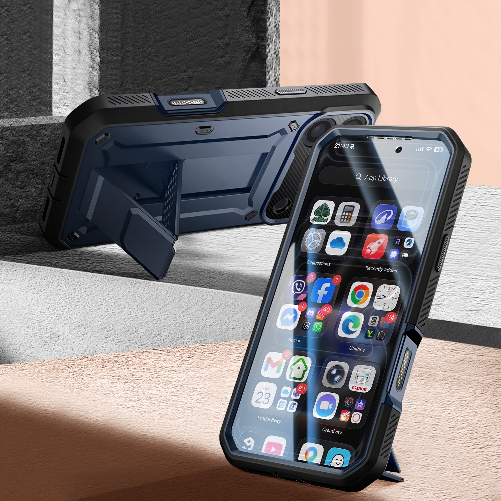 Coque rigide iPhone 17 Pro Unicorn Beetle Pro intégrale antichoc avec pied