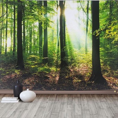 TUGCAY Sunlight Forest Tapestry Tyndall Effect Green 90.6''L x 70.9''W, 