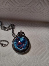 Vintage Style Rose Pocket Watch Necklace Pendant R2 