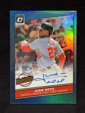 JUAN SOTO NATIONALS 2020 PANINI OPTIC HIGHLIGHTS BLUE ON CARD AUTO  # 6/15