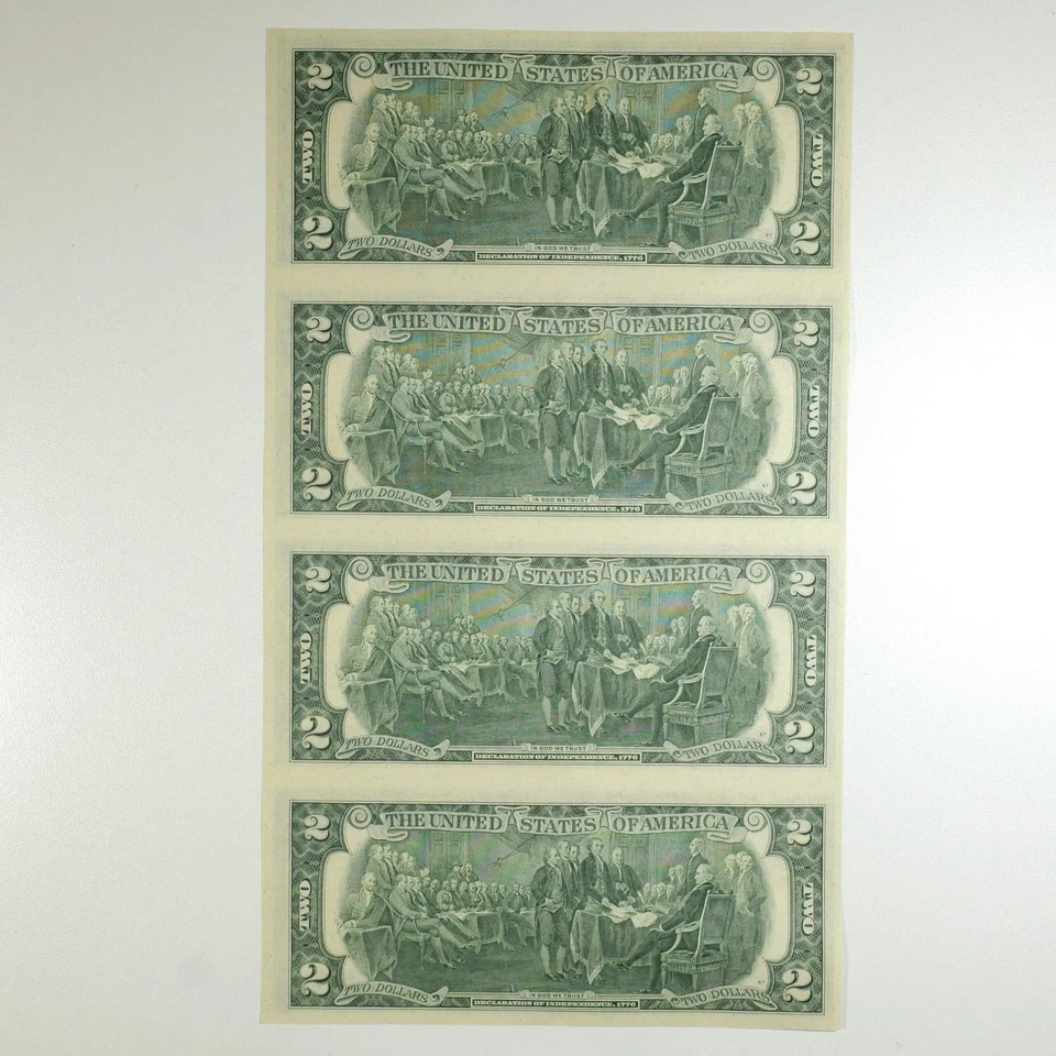 1976* $2 Federal Reserve 4-Star Note Uncut Sheet Boston 30851 - Image 3 of 3