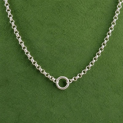 925 Sterling Silver Chunky Rolo Chain Necklace | 5MM Toggle Necklace, Minimalist