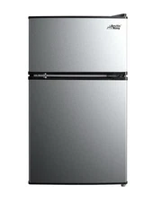 Arctic King 3.2 Cu ft Two Door Mini Fridge with Freezer, Stainless Steel, E-Star