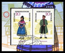 2er ZD Volkstrachten (I) mit   Schrageplattenf MNR 1078F9 gest  (1078F9)