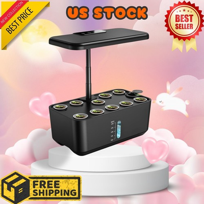 #ad Indoor Hydroponic Garden Kit 10 Pod LED Planter for Herbs amp; Veggies $59.99