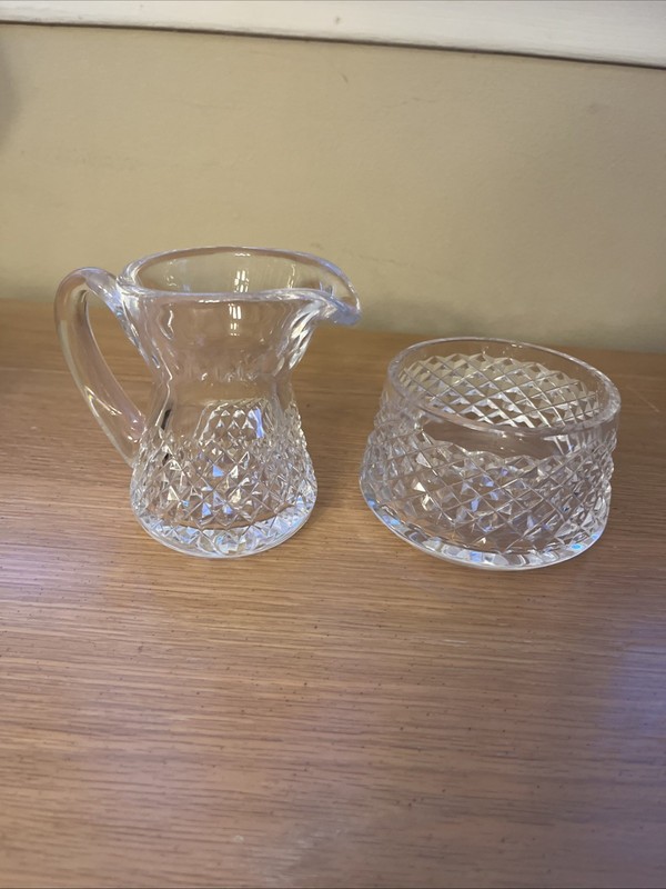 Waterford Crystal Alana Sugar & Creamer Set Excellent