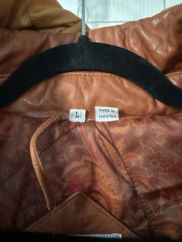 Chaqueta de cuero súper suave Skins by Tora de colección rara bloques de color talla L multicolor Foto 3 de 4