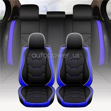 For Honda Full Set Leather Seat Cover Black Blue Front Rear Bench Protector