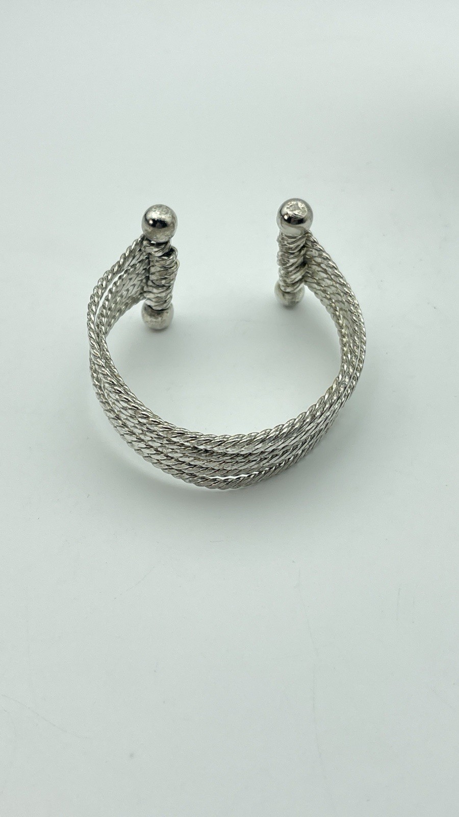 Multi Strand Silver Tone Statement Cuff - image 7