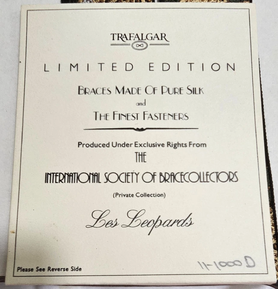 Brackets de seda Trafalgar edición limitada "Les Leopards" #11 de 1000 nuevos en caja Foto 2 de 3