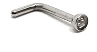 Nasenstecker G23 Titan Klar 2Mm Cz Zirkonia 18G (1Mm) Tief Cup Chirurgisch L ...