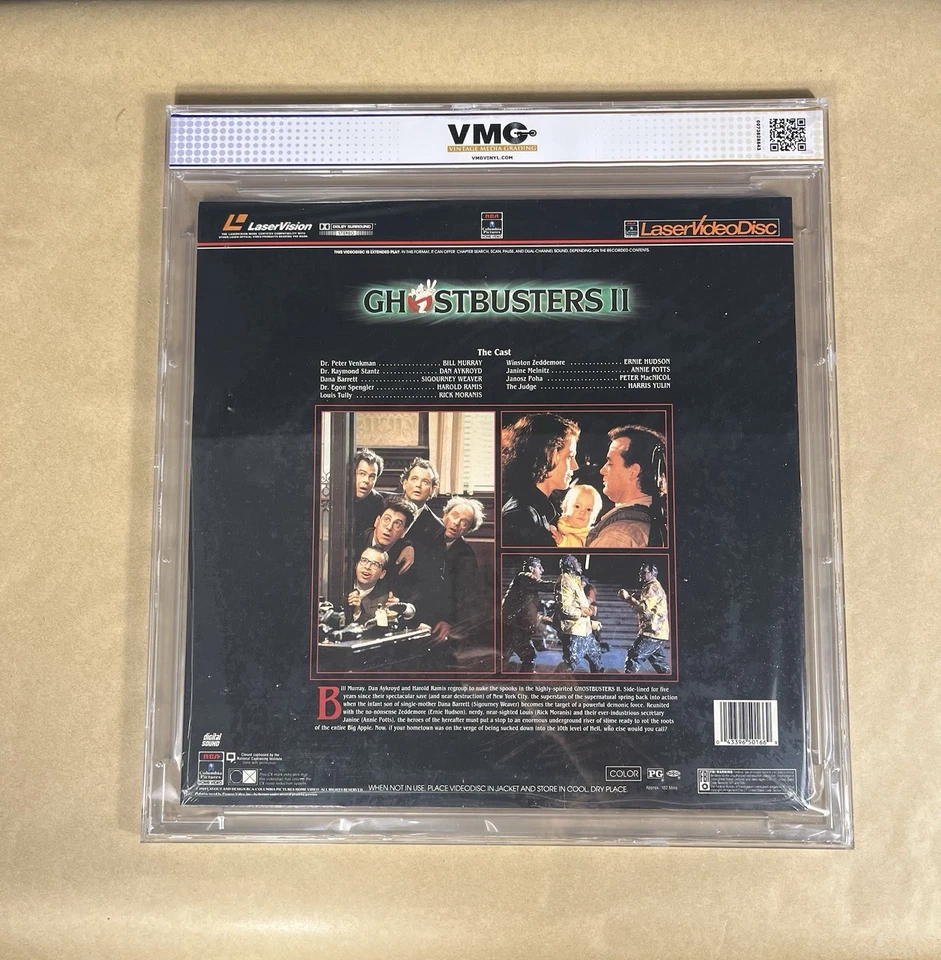 First Print VMG 7.5 Ghostbusters ll LaserDisc Movie 1989 Sealed Graded - Image 2 of 2
