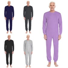 Unisex Elderly Rompers Back Zipper Jumpsuit Incontinence Sleepwear Seniors Care