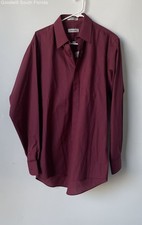 Pierre Cardin Mens Burgundy Long Sleeve Collared Dress Shirt Size M 15-15.5
