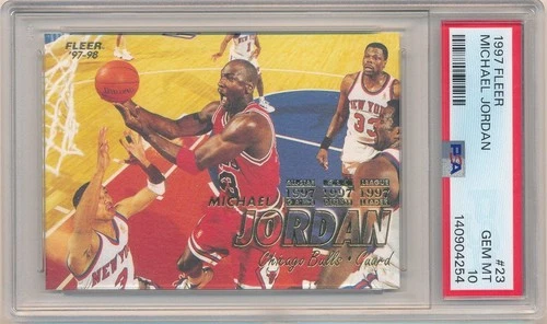 MICHAEL JORDAN 1997/98 FLEER BASKETBALL CARD #23 CHICAGO BULLS PSA 10 GEM MINT