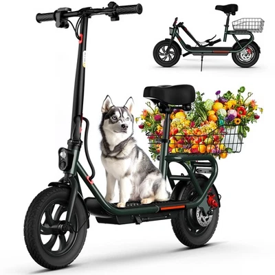 SISIGAD Electric Scooter for Adults Foldable Scooter with Seat & Carry Basket US - Image 1 of 4