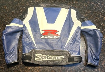 Suzuki GSXR Leather Motorcycle Jacket/Armored/Blue/Black/Red/Size