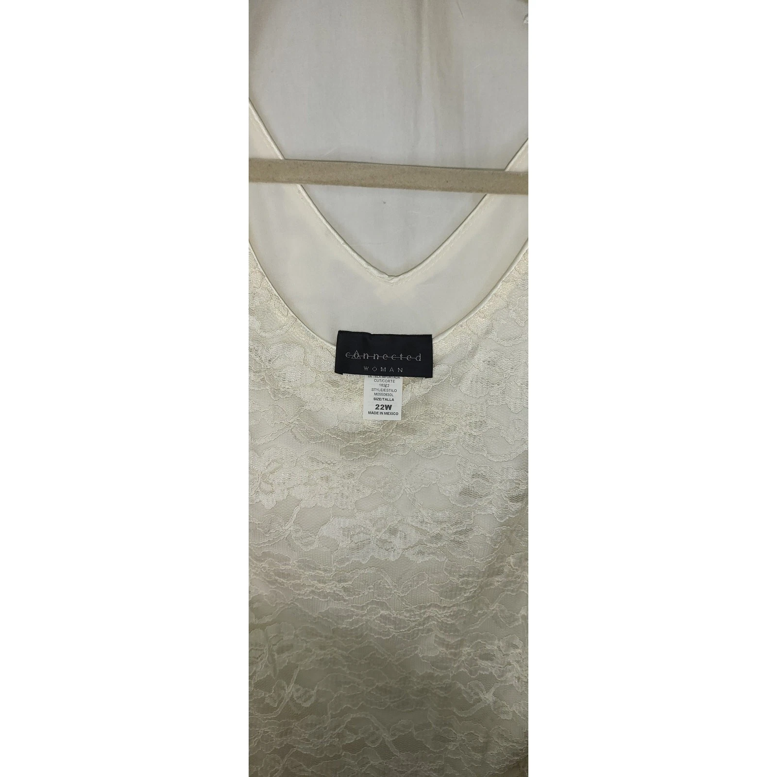 OFF WHITE Abito da sposa Connected donna bianco sporco beige pizzo taglie forti 22W lunghezza ginocchio