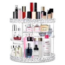 360 Rotating Makeup Organizer Perfume Clear Cosmetic Storage Display Case Large